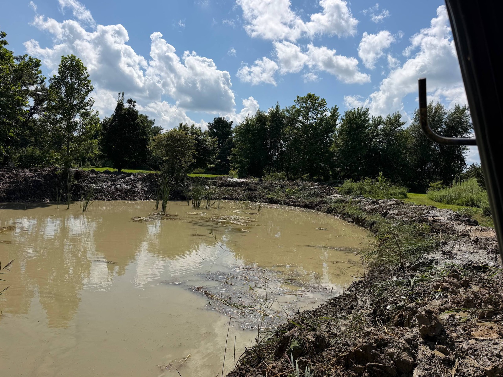 After — open water restored where cattails had taken the pond over, central Illinois — Brohez Trucking LLC