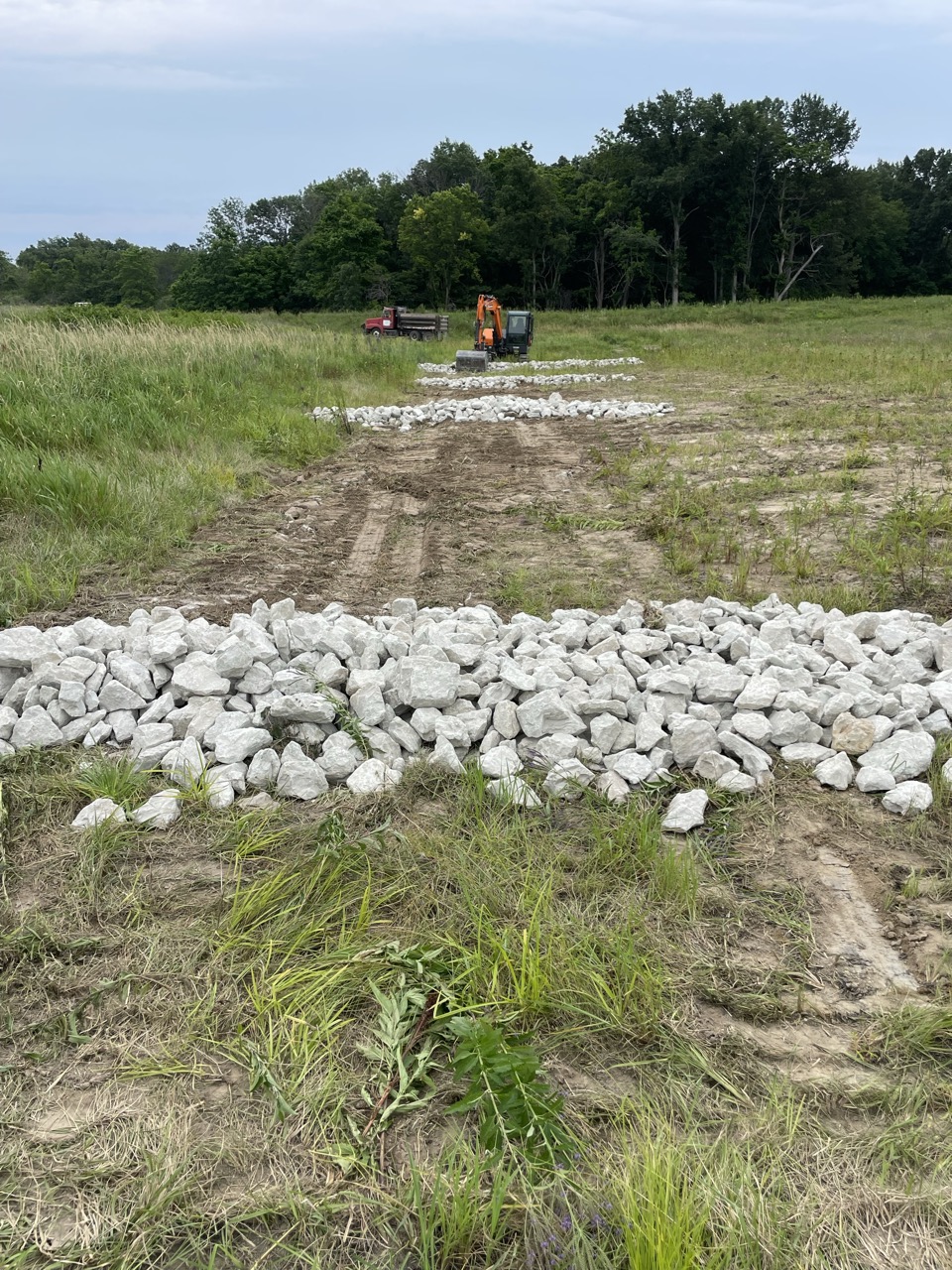 Riprap set in the flowline of a repaired grassed waterway near Neoga, Illinois — Brohez Trucking LLC